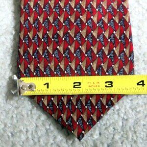 Jimmy V John Madden Collection Two 100% Silk Geometric Print Tie abt 56" x 3.5"
